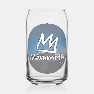 Vintage Mammoth Mountain Ski resort mountains gift Can Glass