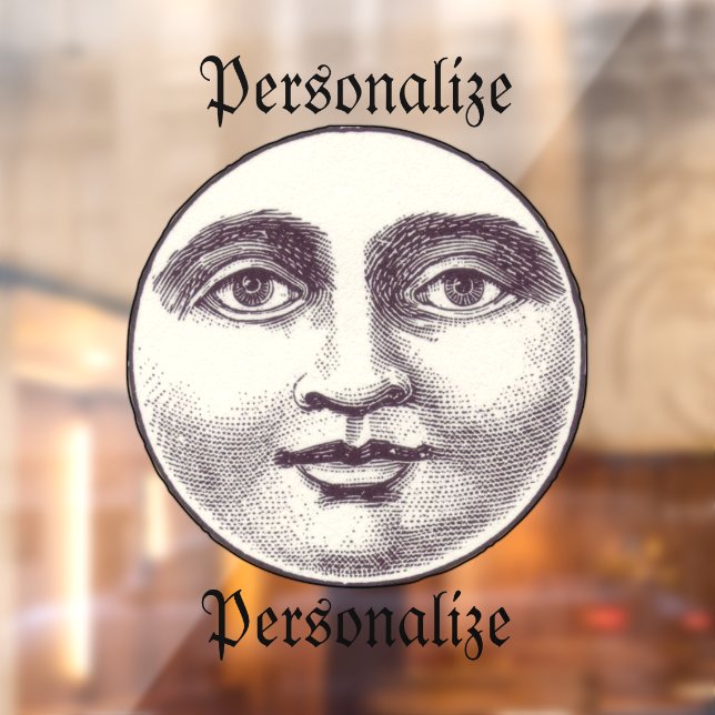 Vintage man in the moon full moon face  (Sheet 2)