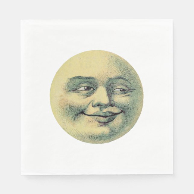 Vintage Man in the Moon Napkin (Front)