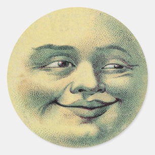 Vintage Man in the Moon stickers (large)