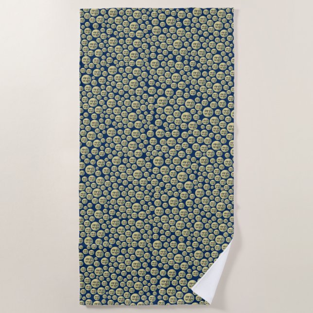 Vintage Man in the Moons Beach Towel (Front)
