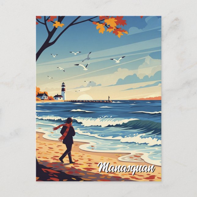 Vintage Manasquan New Jersey Travel Postcard (Front)