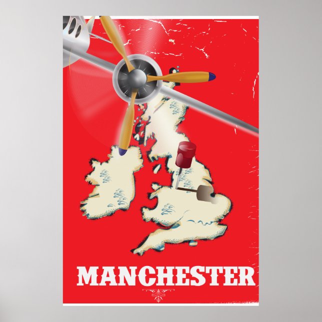 Vintage Manchester Travel Poster (Front)