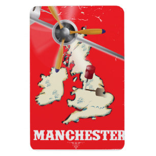 Vintage Manchester Travel Poster Magnet