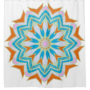 Vintage mandala, Floral mandala. Oriental mandala. Shower Curtain