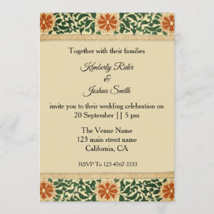 Vintage Mandala Flower Wedding Invitation