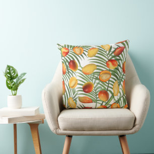 Vintage Mango & Greenery Summer Pattern Cushion