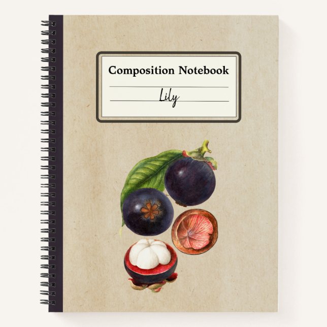 Vintage Mangosteens Personalised Composition Notebook (Front)