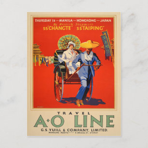 Vintage Manila Hong Kong Japan Australia Travel Postcard