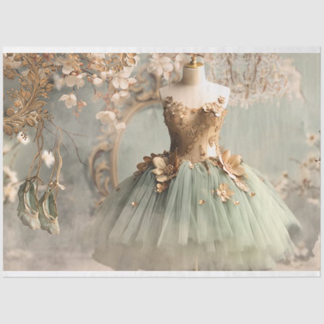 Vintage Mannequin, Ballerina Slippers Shabby Chic  Tissue Paper (Front)