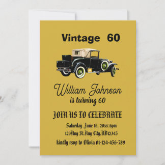 Vintage Man's 60th birthday party Invitation