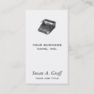 Vintage Manual Typewriter Writer Design Business Card