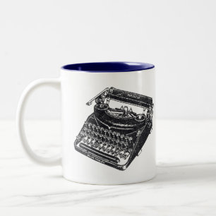 Vintage Manual Typewriter Writer Design Two-Tone Coffee Mug