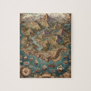 Vintage Map Adventure Jigsaw Puzzle