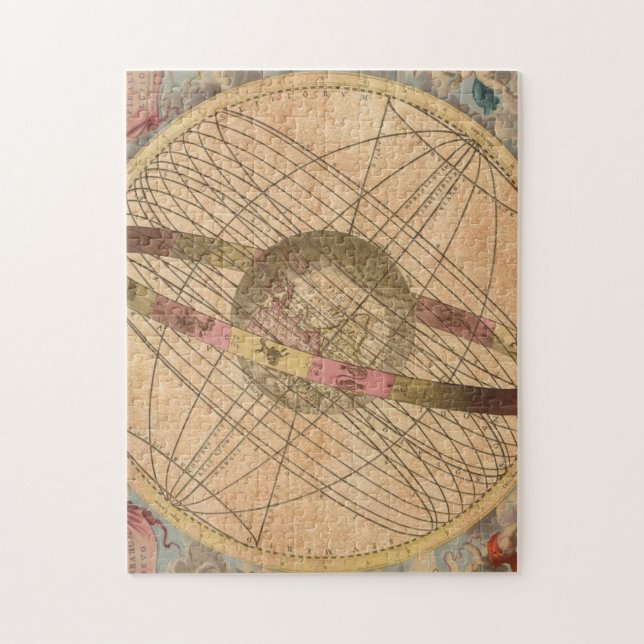 Vintage Map Antique Decoupage Nautical Compass  Jigsaw Puzzle (Vertical)