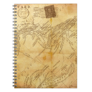 Vintage map background paper notebook