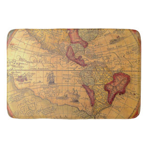 Vintage Map Bath Mat
