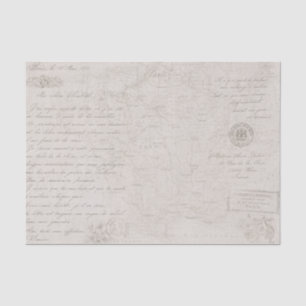 Vintage Map Black Script Antique Letter Decoupage Tissue Paper