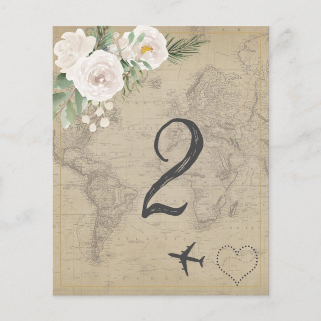 Vintage Map Bridal Shower Game Number 2 (Front)