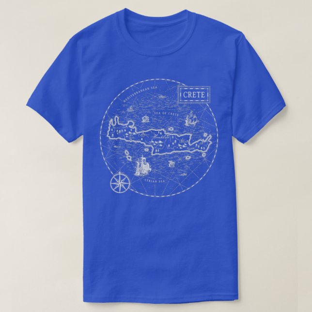Vintage Map Crete T-Shirt (Design Front)