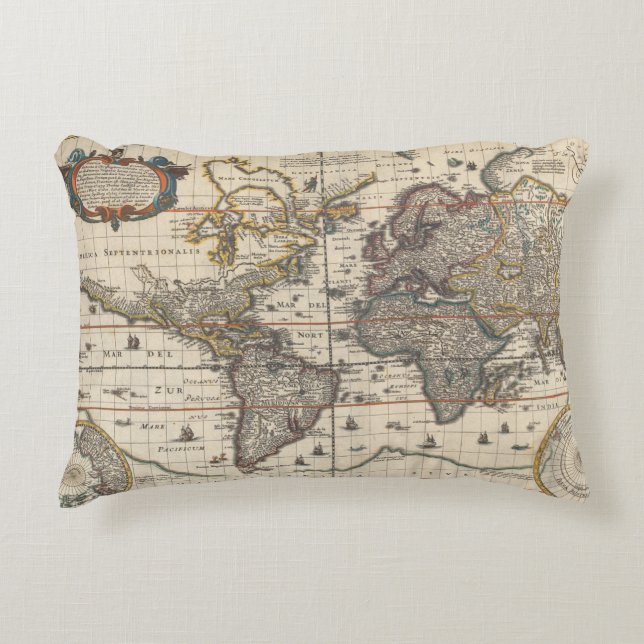 Vintage Map Decorative Cushion (Front)