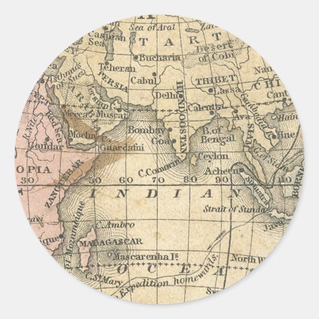 Vintage Map Envelope Seal (Front)