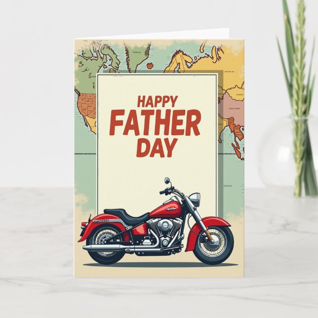 Vintage Map Fathers Day Card (Front)