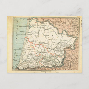 Vintage map France  Landes Postcard