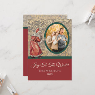 Vintage Map Joy to the World  Santa Claus