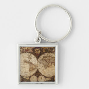 Vintage Map Key Ring