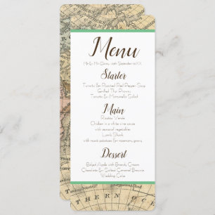 Vintage Map Menu Invitation