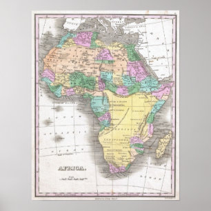Vintage Map of Africa (1827) Poster