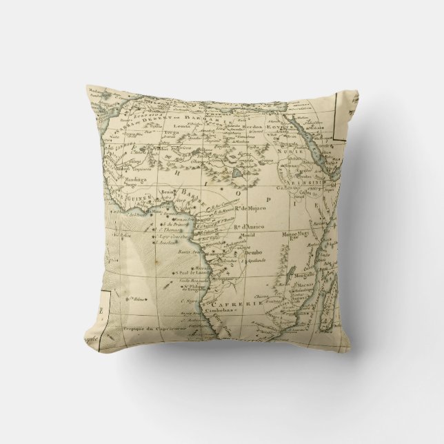 Vintage Map of Africa Cushion (Front)