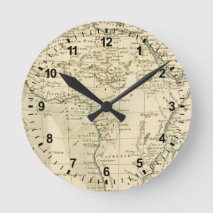Vintage Map of Africa Round Clock