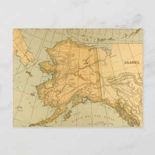 Vintage Map of Alaska (1894) Postcard