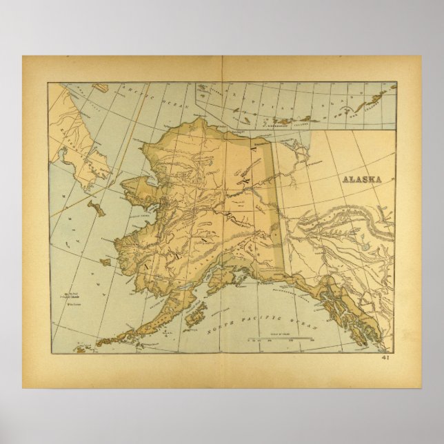 Vintage Map of Alaska (1894) Poster (Front)