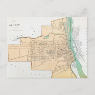Vintage Map of Albany NY (1895) Postcard