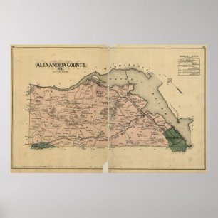 Vintage Map of Alexandria County Virginia (1878) Poster