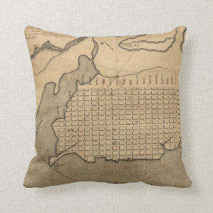 Vintage Map of Alexandria Virginia (1798) Cushion