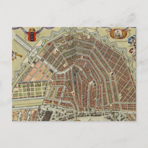 Vintage Map of Amsterdam (1688) Postcard