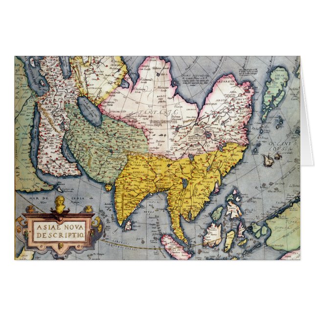Vintage Map of Asia | 1580 (Front Horizontal)