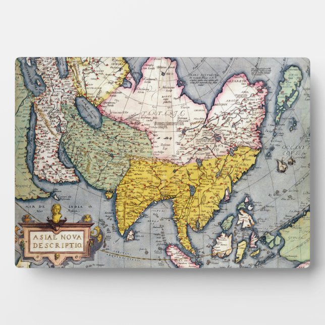 Vintage Map of Asia | 1580 Plaque (Front)