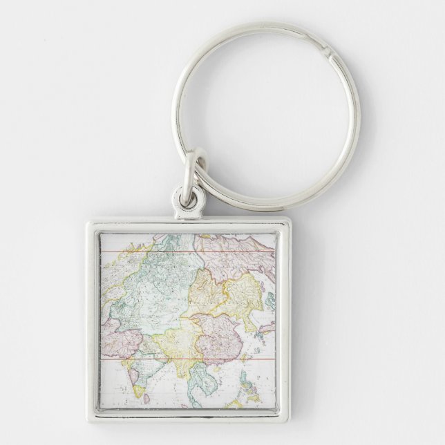 Vintage Map of Asia | 1786 Key Ring (Front)