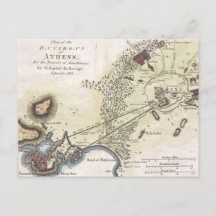 Vintage Map of Athens (1784) Postcard