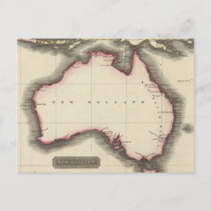 Vintage Map of Australia (1817) Postcard