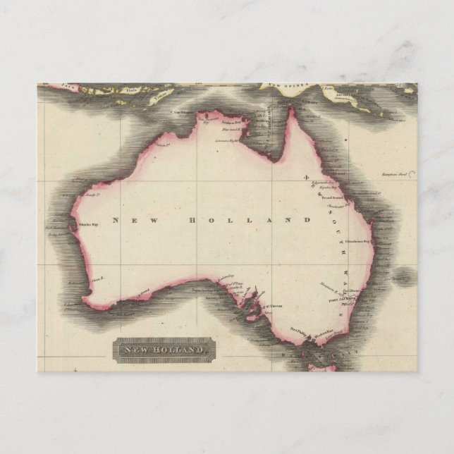 Vintage Map of Australia (1817) Postcard (Front)
