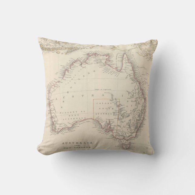 Vintage Map of Australia (1848) Cushion (Front)