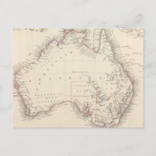 Vintage Map of Australia (1848) Postcard
