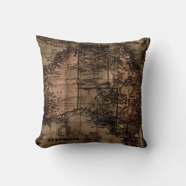 Vintage Map of Australia Cushion (Front)