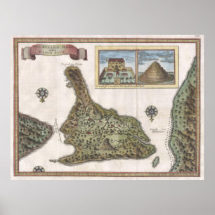 Vintage Map of Bali Indonesia (1760) Poster